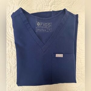 FIGS Catrina One Pocket V Neck Navy Blue Scrub top size XS
